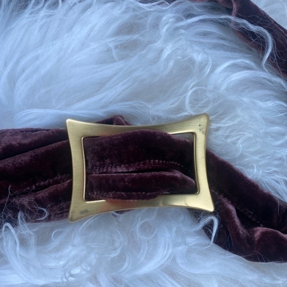 Anthropologie Purple Velvet Belt OS - Picture 3 of 5